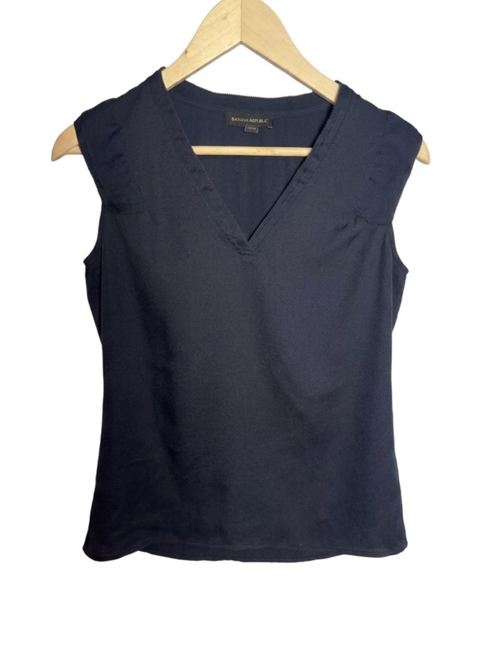 Banana Republic Dark Blue Sleeveless V-Neck Tank